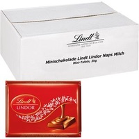 Lindt Minischokolade Lindor Naps Milch, Mini-Tafeln, 411 Stück, 3kg