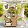 Costway Grillwagen Outdoor, Servierwagen auf Rollen, mit Edelstahl-Arbeitsplatte, Ablagen, Gewürzregal, Schrank&Handtuchhalter, (1 Tür-118x47x92 cm) - Naturbelassen