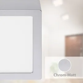 Briloner LED Deckenleuchte 22,5 x 22,5 cm chrom-matt