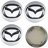 WOAFEY Nabendeckel 4 STÜCKE 56mm für Mazda Atenza MX3 CX3 CX5 2 3 6 323 566 RX8 RX7 Car Rad Center Hub Cap Auto Styling Felgen Abdeckung Badge Emblem Aufkleber Radnabenkappen,C