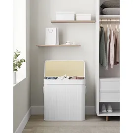 Songmics Wäschekorb mit Deckel 150L weiß