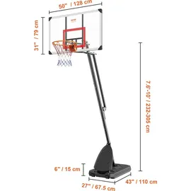 Vevor Basketballkorb Schwarz 232–305 cm