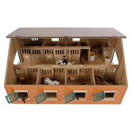Kids Globe Bauernhof Pferdestall mit 7 Boxen 1:24