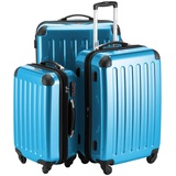 HAUPTSTADTKOFFER Alex - 3er Kofferset, Trolley-Set, Rollkoffer, Reisekoffer, (S, M & L), Cyanblau