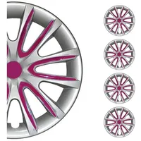 Omac 4X Radkappen Radzierblenden Radblenden 16" Zoll Stahlfelgen Glänzend Grau-Lila
