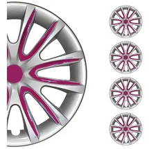 Omac 4X Radkappen Radzierblenden Radblenden 16" Zoll Stahlfelgen Glänzend Grau-Lila