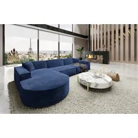 Sofa Dreams Ecksofa Design Sofa Polster Couch Eck Stoffsofa Alegranza L kurz Polstersofa, Loungesofa blau