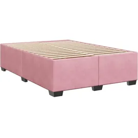 vidaXL Boxspringbett mit Matratze Rosa 160x200 cm Samt