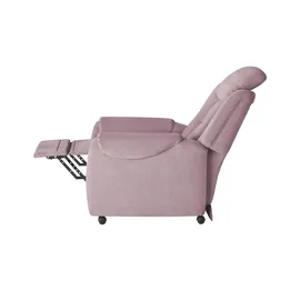 Polstermöbel Oelsa Fernsehsessel Andorra Mikrofaser 87 x 108 x 110 cm Rosa/Pink mit Rollen