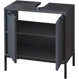 BASIC by Balculina Waschbeckenunterschrank in grau matt - Bad Unterschrank Badezimmerschrank BxHxT 60x60x32", (grau B:60cm H:60cm T:32cm, Holzwerkstoff, Schränke, Waschbeckenunterschrank, Breite 60 cm (B/H/T)