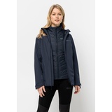 Jack Wolfskin Glaabach 3in1 JKT W (2 teilig), mit Kapuze, blau