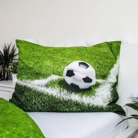 Jerry Fabrics Bettwäsche Fußball Grün 140 x 200 cm + 70 x 90 cm