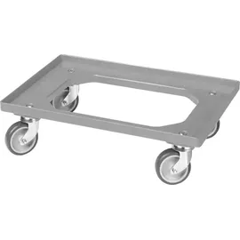 Logiplast 7 Stück E2-Kasten weiß + 1 Transportroller mit vier Lenkrollen grau