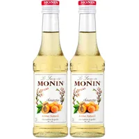 Monin Sirup Amaretto (1 x 0,25 l) - Kaffeesirup für Latte Macchiato, Cappuccino & Milchkaffee – Mandel Sirup für Cocktails, Desserts & Getränke (Packung mit 2)