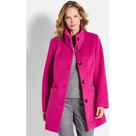 GOLDNER Langmantel GOLDNER "Kurzgröße Stepp-Winterjacke mit Kapuze", Damen, Gr. 22, pink, Obermaterial: 50% Polyester PES. 50% Wolle mw., figurumspielend, Mäntel, Mit hochwertigem Twillfutter