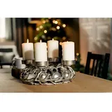 Adventskranz Silber Äste  (Durchmesser: 38 cm, Aluminium, Silber)