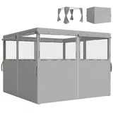 Vallsero Pavillon-Seitenwand,, Grau, Textil, Freiform, 34x18.5x43.5 cm, Sonnen- & Sichtschutz, Pavillons & Pergolas, Pavillons