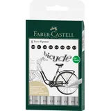 Faber-Castell 166008 - Fineliner Ecco Pigment, 8er Etui, schwarz
