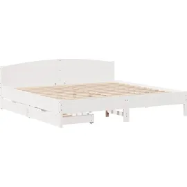 vidaXL Massivholzbett 180 x 200 cm Weiß