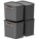 Rotho Stapelbox Maloja 39,5 x 26,5 x 34 cm 4-tlg. schwarz