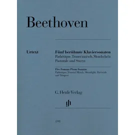 G. Henle Verlag Fünf berühmte Klaviersonaten: Pathétique, Trauermarsch, Mondschein, Pastorale und Sturm: Instrumentation: Piano solo (G. Henle Urtext-Ausgabe)