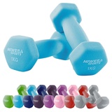 Miweba Sports Neopren Hantelset NKH100 | Profi Hantel - Hexagon Hanteln Set - Kurzhanteln - Kurzhantel Set - Gymnastikhanteln - Hantel Set - Dumbbell - 0,5-10 Kg (2X 1.0 kg, Türkis)