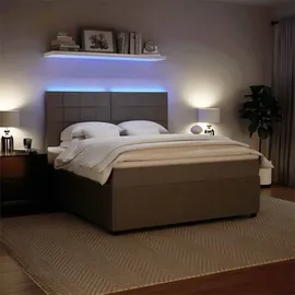 vidaXL Boxspringbett 180 x 200 cm Hellgrau