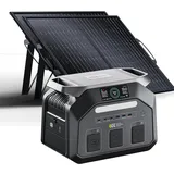 IEE 1800W Solargenerator P1800 mit 2x100W Solarpanel, 1024Wh LiFePO4 Akku Tragbare Powerstation, 0–80% in 45 Min.Laden, 11 Anschlüsse, App, Portable Power Station für Camping, Wohnmobile, Notstrom