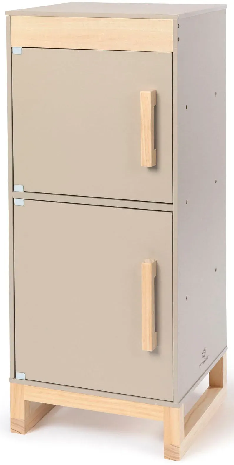 Kinder-Kühlschrank MUSTERKIND "Ficus, warmgrau/natur", grau (warmgrau, natur), Spielzeug-Haushaltsgeräte, KinderB:34cm H:83cm T:32cm, Holz, B:34cm H:83cm T:32cm