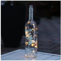 MARELIDA LED-Lichterkette LED Drahtlichterkette für Flaschen Korken Flaschenlicht Weinflaschen 70cm kupfer, 15-flammig silberfarben