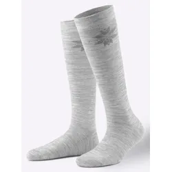 Socken WÄSCHEPUR, Damen, Gr. 3, hellgrau, meliert, steingrau, 53% Wolle, 46% Polyamid, 1% Elasthan, Socken