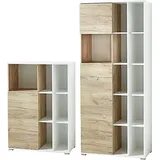 Germania GW-Lioni, inklusive Zwei Aktenschränke, im Dekor Weiß/Navarra-Eiche-Nb.