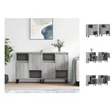 vidaXL Sideboards 2 Stk. Grau Sonoma Holzwerkstoff