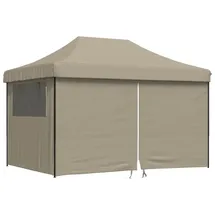 vidaXL Partyzelt Faltbar mit 4 Seitenwänden taupe