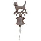 Esschert Design Türglocke Katze 14,3 x 13,2 x 24,2 cm Antikbraun