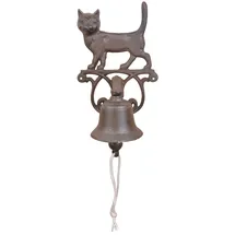 Esschert Design Türglocke Katze 14,3 x 13,2 x 24,2 cm Antikbraun