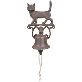 Esschert Design Türglocke Katze 14,3 x 13,2 x 24,2 cm Antikbraun
