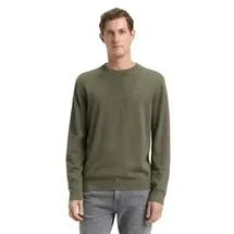 Tom Tailor Herren Rundhals Pullover BASIC CREWNECK KNIT Relaxed Fit Tea Leaf Grau 39401 XL