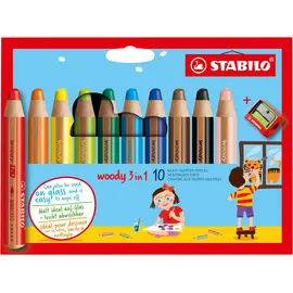 Stabilo Woody 3 in 1 Buntstift 10 St. inkl. Spitzer