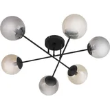 LINDBY Deckenleuchte Isamer, rauchgrau/amber, Ø 80 cm, Kugel