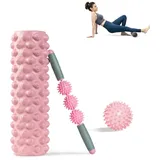 FFitness Rolle für Muskelmassage, 3-in-1, Set für myofasziales Training, mit Stab und Ball, Fußmassage, Linderung von Muskelverspannungen
