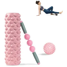 FFitness Rolle für Muskelmassage, 3-in-1, Set für myofasziales Training, mit Stab und Ball, Fußmassage, Linderung von Muskelverspannungen