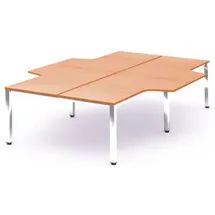 Rocada Mehrfacharbeitstisch Executive L-Form BxTxH 320x163/220x73cm Gestell verchromt Platte Melamin buche