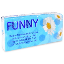 Toilettenpapier, Tissue, 3-lagig, hochweiß, Hochwertiges Klopapier aus 100% Zellstoff, 1 Packung = 8 Rollen à 150 Blatt