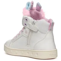 GEOX J Skylin Girl A Sneaker, White/Multicolor, 35 EU