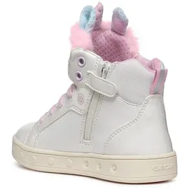 GEOX J Skylin Girl A Sneaker, White/Multicolor, 35 EU
