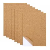 FOUORTUNATE-BEE Pinnwand 8× Selbstklebende Korkplatten 30×21 cm, 2 mm für Wand & DIY, Korktafeln rechteckig zum Zuschneiden für Deko & Pinnwand