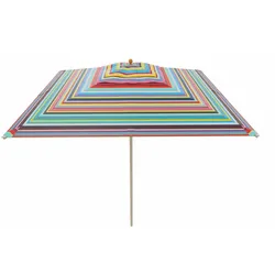 Schirm Klassiker 210 x 210 cm Acryltuch Multicolor mit Flaschenzug