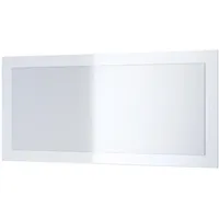 Vladon Spiegel, Weiß Hochglanz, Rechteckig, 89x45x2 cm, Spiegel, Wandspiegel