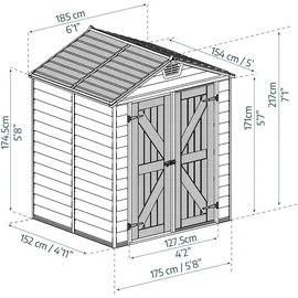 CANOPIA Skylight 6x5 1,86 x 1,54 m beige/braun